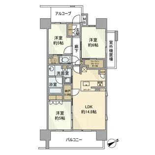 ザ・パークハウス中野富士見町【6階】の間取り