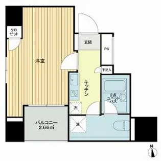 スカイコート四谷【6階】の間取り