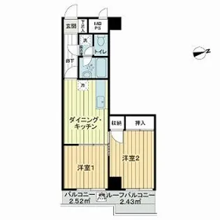 ライオンズマンション東長崎【2階】の間取り