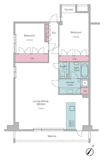 レジディア北新宿【3階】の間取り