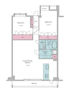 レジディア北新宿【2階】の間取り
