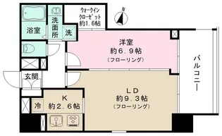 プリューム中野坂上【4階】の間取り