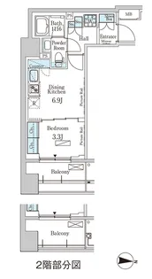 パークアクシス神楽坂・早稲田通り【11階】の間取り