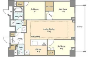 オアーゼ新宿市谷薬王寺【5階】の間取り