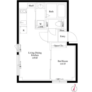 CASA PIAZZA 新宿中落合【0301号室】の間取り