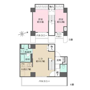 エトワール フルール【4階】の間取り