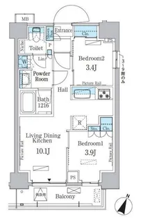 パークアクシス大塚サウスレジデンス【2階】の間取り