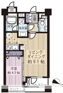 ダイナシティ三宿【4階】の間取り