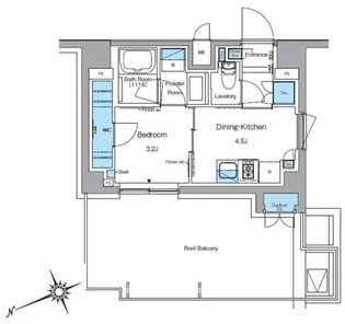 ルフォンプログレ中野坂上【6階】の間取り