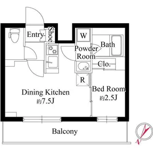 ハーモニーレジデンス新宿余丁町ザ・ガーデン【5階】の間取り