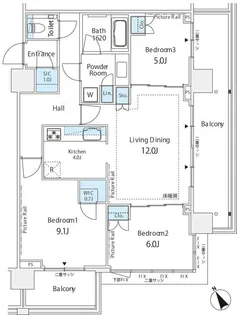シティタワー新宿【7階】の間取り