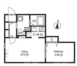 プライマル中野新橋【1階】の間取り