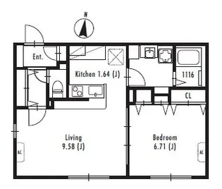 プライマル中野新橋【4階】の間取り