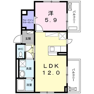 サンリシェル 八幡山【2階】の間取り