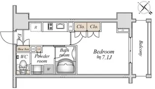 LA DOUCEUR巣鴨【0802号室】の間取り