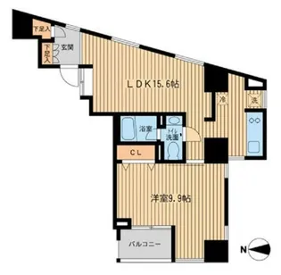 ウィルテラス千歳烏山【5階】の間取り