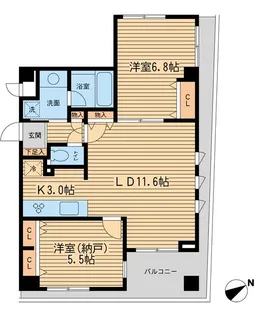 THEパームス代々木上原ヴェールテラス【1階】の間取り