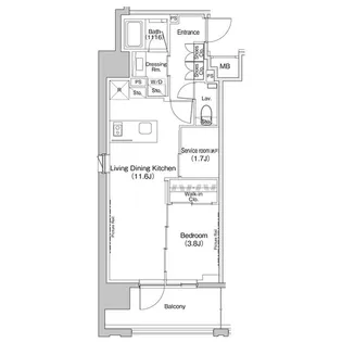 ザ・パークハビオ上北沢【8階】の間取り