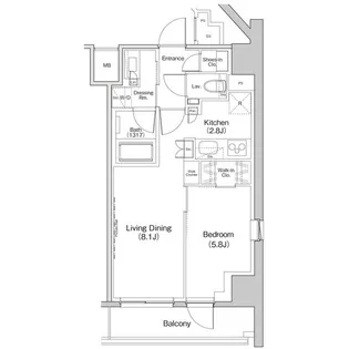 ザ・パークハビオ中野富士見町ガーデン【2階】の間取り