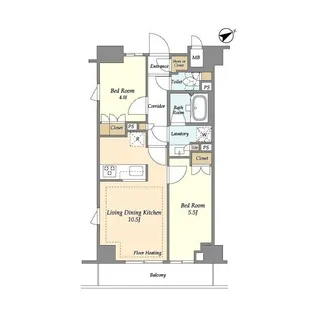市谷台町坂フロント【8階】の間取り