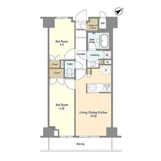 市谷台町坂フロント【4階】の間取り