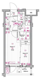 THE PREMIUM CUBE G 東中野【2階】の間取り