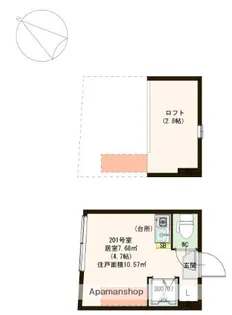 ハーモニーテラス北大塚【201号室号室】の間取り