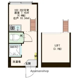 STAGE 高田馬場【2階】の間取り