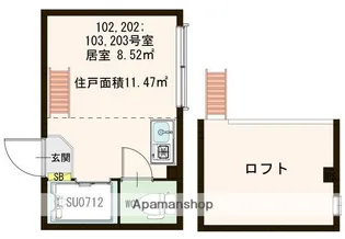 カーサ デ リオ【203号室号室】の間取り