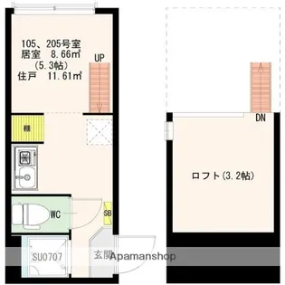 STAGE 北新宿【205号室号室】の間取り