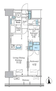 パークアクシス新宿百人町【6階】の間取り
