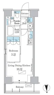 パークアクシス新宿百人町【2階】の間取り