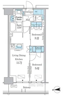 パークアクシス新宿百人町【3階】の間取り