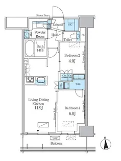 パークアクシス新宿百人町【6階】の間取り