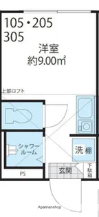 SHANTI CASA四谷若葉(シャンティーカーサ)【205号室】の間取り