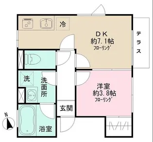 ロークワットコート永福【1階】の間取り