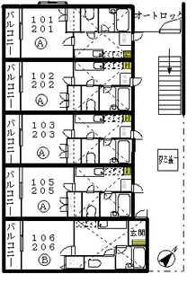 グランデ・ハナブサ【2階】の間取り