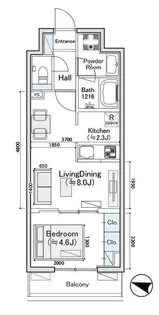 1LDKの間取り画像