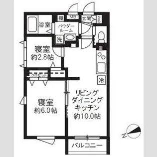 エルファーロ池尻【1階】の間取り
