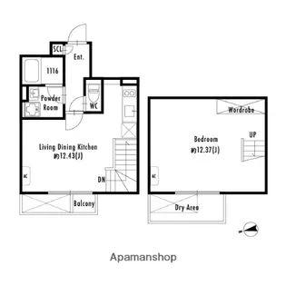 プライマル下北沢代沢【1階】の間取り