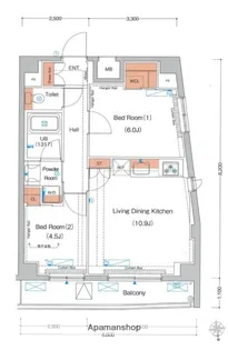 エストゥルース東高円寺【8階】の間取り