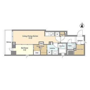 ラティエラ四谷【1階】の間取り