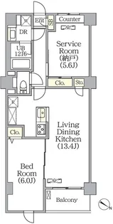 プライムガーデン赤塚【4階】の間取り
