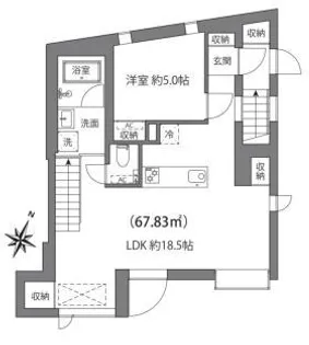 ルクール市ヶ谷払方町(旧ARK HOUSE 市ヶ谷払方町)【3階】の間取り