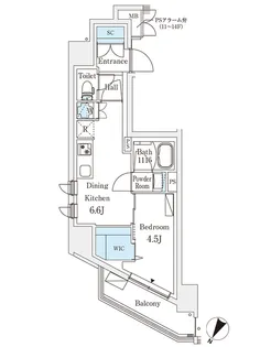 ロイジェント駒込六義園【9階】の間取り
