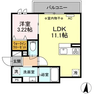 セレスティア本町【2階】の間取り