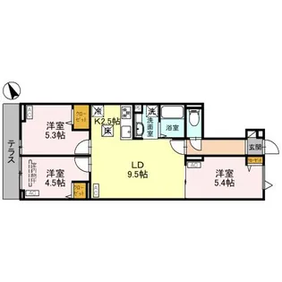 セレスティア松が丘【1階】の間取り