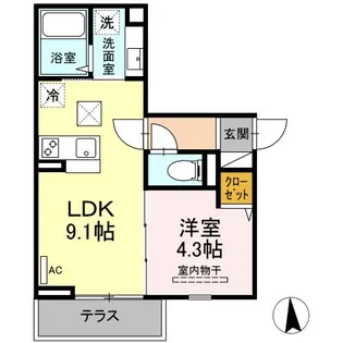 エクセリア蓮根【1階】の間取り