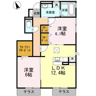 プリムローズ浜田山【1階】の間取り