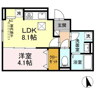 セレスティア高島平【1階】の間取り